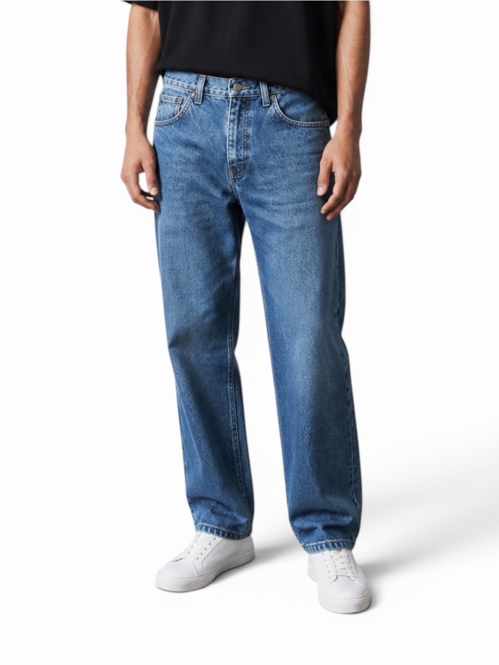 Carhartt Mens Straight Leg Relaxed Fit Jeans in Light Blue Denim 30 x 30